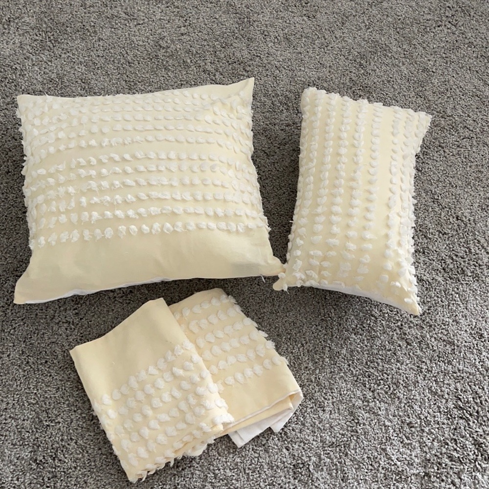 Lemon n White Accent Pillows & Shams